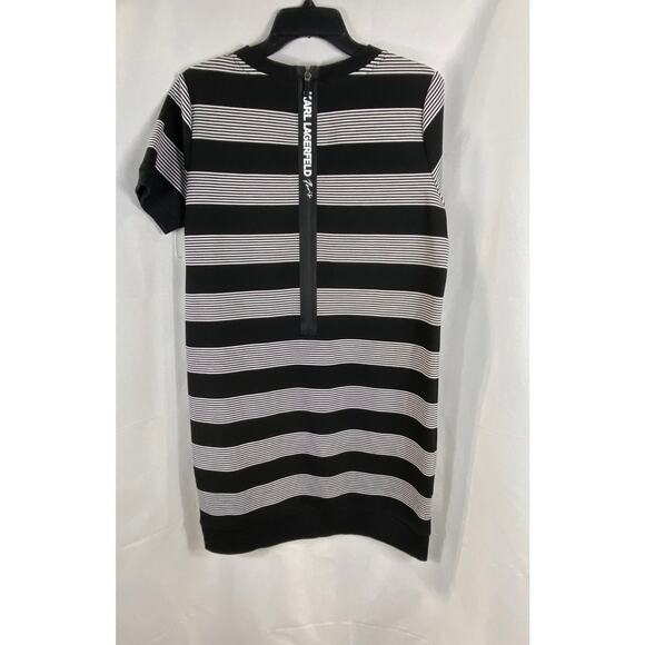 KARL LAGERFELD Paris Striped Logo Patch Dress with Pocket - Picture 6 of 9